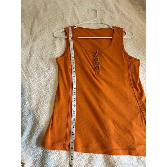Elliott Lauren orange tank with button front - Picture 5 of 6
